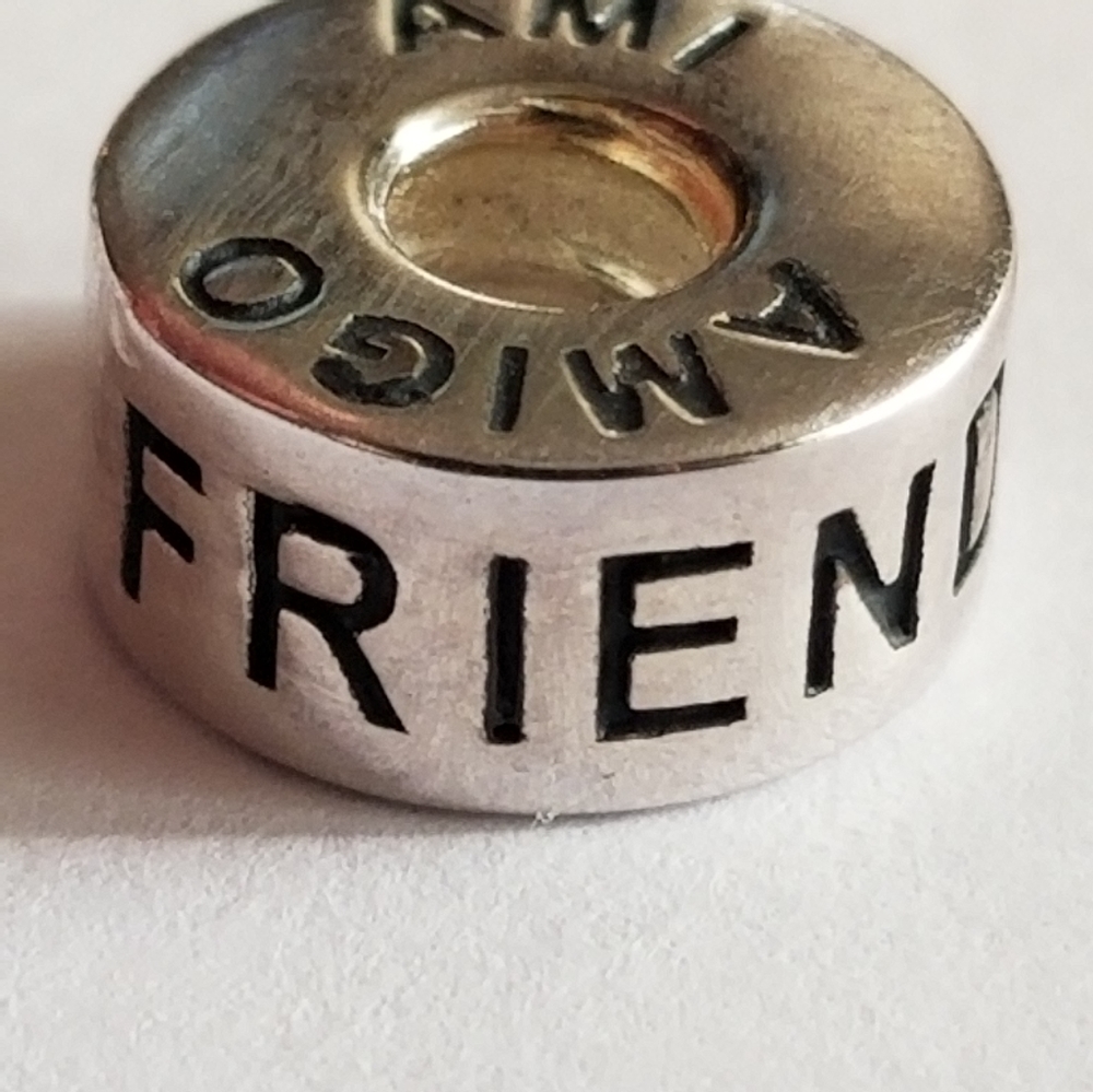 Chamilia bead Authentic Sterling Silver Charm Friend Ami Amigo